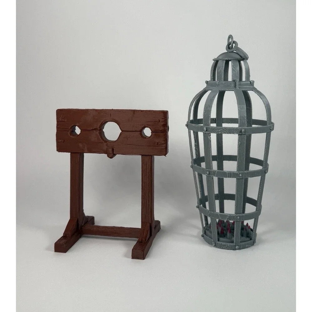 Aurora Monster Scenes-Style Hanging Cage  & Pillory Torture Devices Toys
